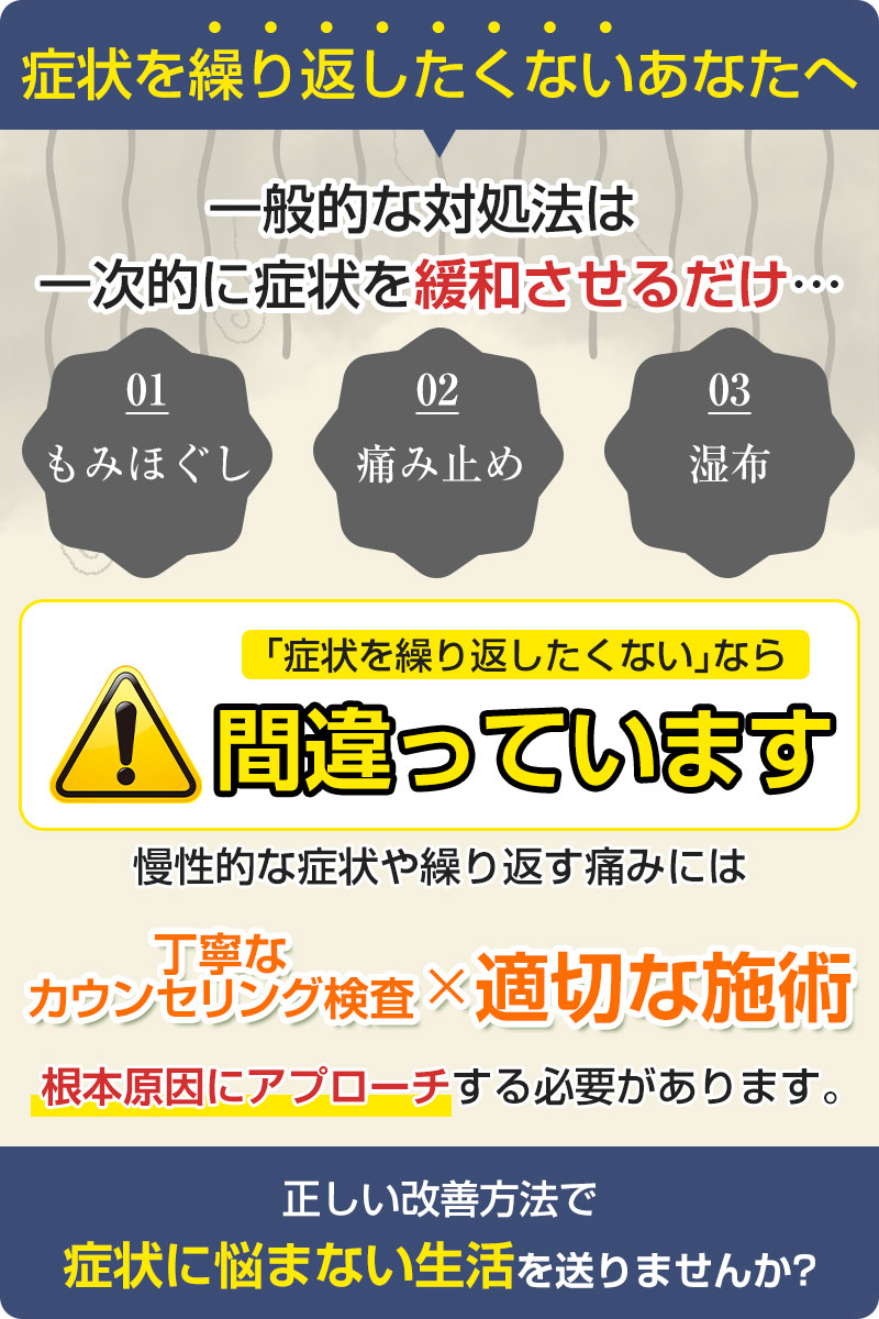 症状を繰り返したくないあなたへ